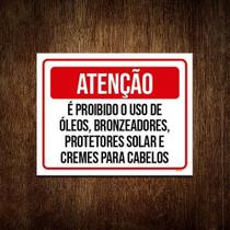 Kit 5 Placas Proibido Óleos Bronzeadores Cremes Protetor