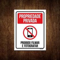 Kit 5 Placas Propriedade Privada Proibido Filmar Fotografar