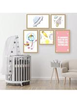 Kit 5 Placas Quadros Decorativos Quarto Baby Infantil 70x90