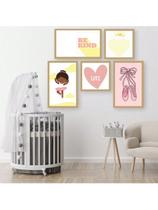 Kit 5 Placas Quadros Decorativos Quarto Baby Infantil Menina 70x90