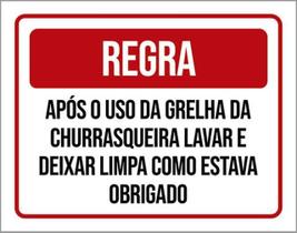 Kit 5 Placas Regra Após Uso Grelha Churrasqueira Lavar 36X46