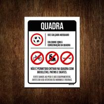 Kit 5 Placas Regras Normas Uso Quadra