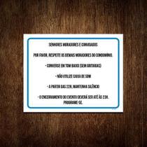Kit 5 Placas Respeite Demais Moradores Do Condomínio