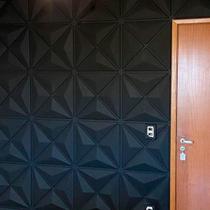 Kit 5 Placas Revestimento Preto Auto Relevo Estrelar Decorativo Lavável Quarto Sala 50cm X 50cm