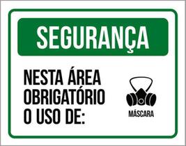 Kit 5 Placas Segurança Área Obrigatório Uso De Máscara