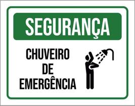 Kit 5 Placas Segurança Chuveiro De Emergência Ícone 36X46