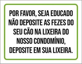Kit 5 Placas Seja Educado Não Deposite Fezes Do Seu Cão Kit 5 Placas Seja Educado Não Deposite Fezes Do Seu Cão