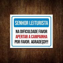 Kit 5 Placas Senhor Leiturista Aperte Campainha
