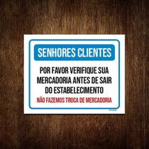 Kit 5 Placas Senhores Clientes Verifique Mercadoria Troca