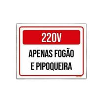 Kit 5 Placas Sinalização 220X Apenas Fogão Pipoqueira