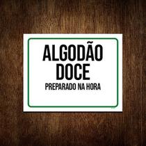 Kit 5 Placas Sinalização - Algodão Doce Preparado Hora