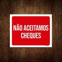 Kit 5 Placas Sinalização Ambiente Não Aceitamos Cheques