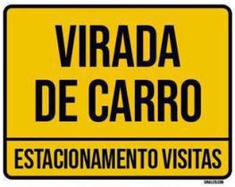 Kit 5 Placas Sinalização Ambiente Virada De Carro