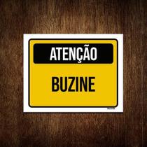 Kit 5 Placas Sinalização Atenção Buzine