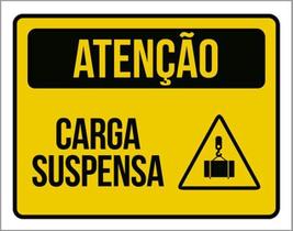 Kit 5 Placas Sinalização - Atenção Carga Suspensa Ícone