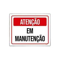 Kit 5 Placas Sinalização Atenção Em Manutenção