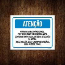 Kit 5 Placas Sinalização - Atenção Manter Geladeira Vazia - Sinalizo