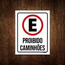 Kit 5 Placas Sinalização Estacionamento Proibido Caminhões