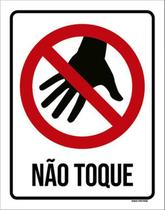 Kit 5 Placas Sinalização - Não Toque Mão Ícone Preto