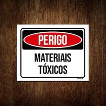 Kit 5 Placas Sinalização Perigo Materiais Tóxicos