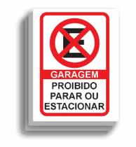 Kit 5 Placas Sinalização Proibido Estacionar Casa Garagem