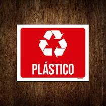 Kit 5 Placas Sinalização Reciclagem Plástico