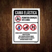 Kit 5 Placas Sinalização - Regras Cama Elástica Condomínio