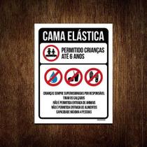 Kit 5 Placas Sinalização - Regras Cama Elástica Condomínio