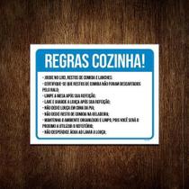 Kit 5 Placas Sinalização - Regras Cozinha Ml3832 Kit 5 Placas Sinalização - Regras Cozinha Ml3832