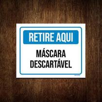 Kit 5 Placas Sinalização Retire Aqui Máscara Descartável