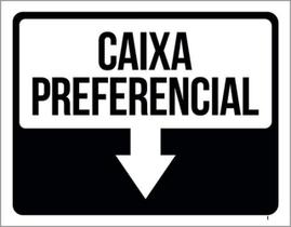Kit 5 Placas Sinalização - Seta Caixa Preferêncial