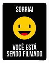 Kit 5 Placas Sorria Você Está Sendo Filmado 36X46