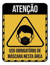 Kit 5 Placas Uso Obrigatório Máscara Nesta Área 36X46