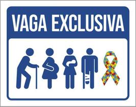 Kit 5 Placas Vaga Exclusiva Preferencial Autista 36X46 Kit 5 Placas Vaga Exclusiva Preferencial Autista 36X46