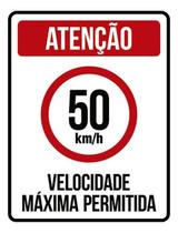 Kit 5 Placas Velocidade Máxima 50Km Máximo 36X46