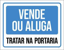 Kit 5 Placas Vende Ou Aluga Tratar Na Portaria 36X46