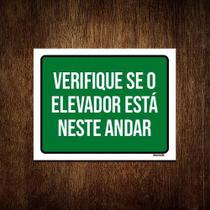 Kit 5 Placas Verifique Se Elevador Estáneste Andar Kit 5 Placas Verifique Se Elevador Estáneste Andar