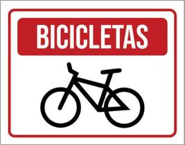 Kit 5 Placas Vermelha Bicicletas 36X46