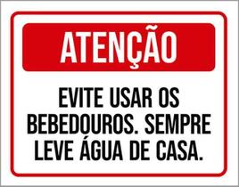 Kit 5 Placas Vermelha Evite Usar Bebedouros Água De Casa Kit 5 Placas Vermelha Evite Usar Bebedouros Água De Casa