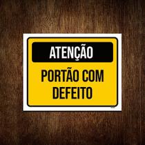 Kit 5 Placasinalização - Atenção Portão Com Defeito