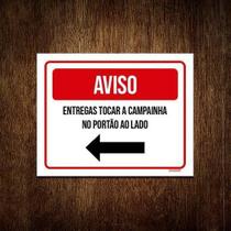 Kit 5 Placasinalização - Aviso Entregas Tocar Campainha