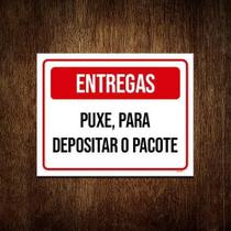 Kit 5 Placasinalização Entregas Puxe Para Depositar Pacote Kit 5 Placasinalização Entregas Puxe Para Depositar Pacote