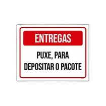 Kit 5 Placasinalização Entregas Puxe Para Depositar Pacote Kit 5 Placasinalização Entregas Puxe Para Depositar Pacote