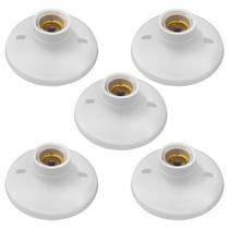 Kit 5 Plafon Bocal Soquete Porcelana Lâmpada E27 Branco Luminarte Kit 5 Plafon Bocal Soquete Porcelana Lâmpada E27 Branco Luminarte