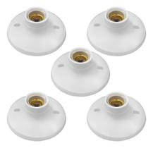 Kit 5 Plafon Branco 113 Com Soquete E-27 De Porcelana Redondo Kit 5 Plafon Branco 113 Com Soquete E-27 De Porcelana Redondo