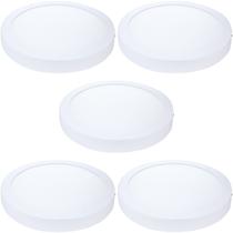 Kit 5 plafon de led redondo sobrepor 24w 4000k branco neutro biv galaxy Kit 5 plafon de led redondo sobrepor 24w 4000k branco neutro biv galaxy