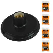 Kit 5 Plafon De Plástico Preto Bocal Porcelana E27 Foxlux Kit 5 Plafon De Plástico Preto Bocal Porcelana E27 Foxlux