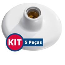 Kit 5 Plafon ilumi Branco 100w 250v soquete de porcelana 180931