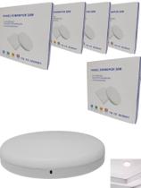 Kit 5 Plafon Led Borda Infinita 38W Sobrepor Redondo Frio 6500k Bivolt 22cm x 22cm
