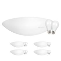 Kit 5 Plafon Luminária de Teto Taschibra Solari Redondo 2x E27 com Lâmpadas